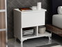 Hanah Home Mesilla de Noche Blanca 46.8cm Ancho x 46.8cm Alto x 33cm Fondo